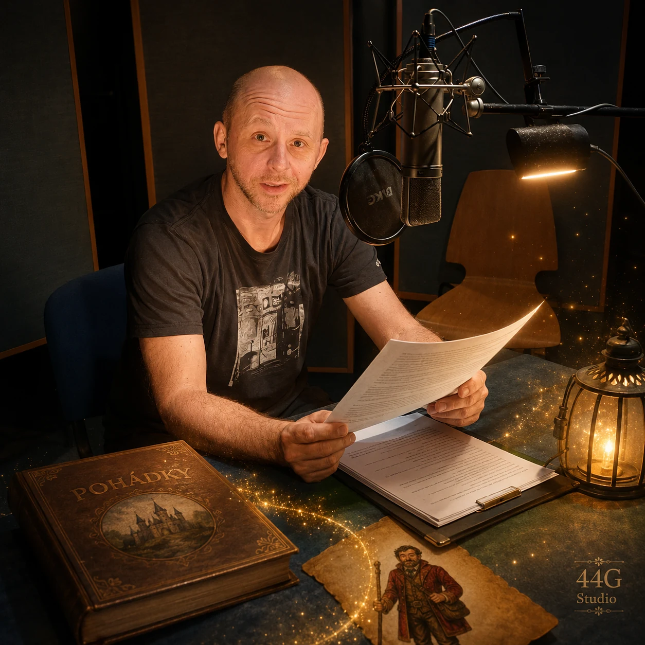 Jakub Albrecht ve studiu jako Poh&aacute;dkov&yacute; kapit&aacute;n projektu Zv&ecaron;dohlav