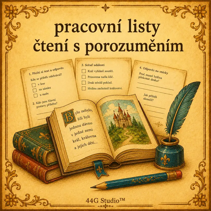 Slovníková karta: pracovní listy čtení s porozuměním