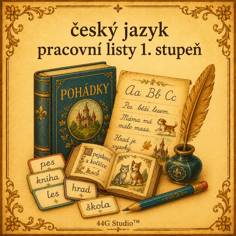 Slovníková karta: český jazyk pracovní listy 1. stupeň