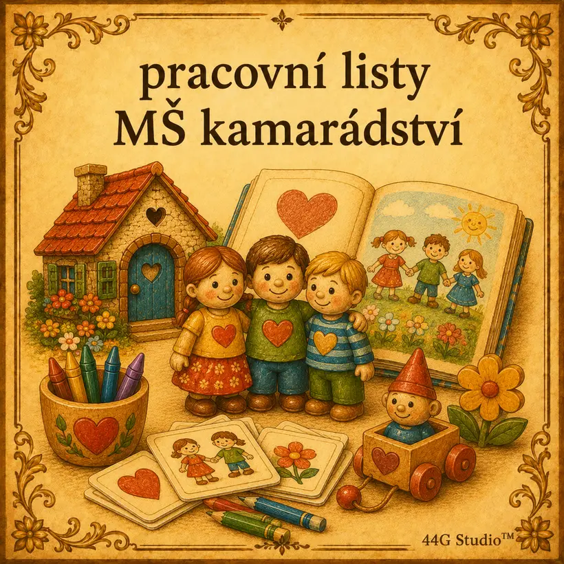 Slovníková karta: pracovní listy MŠ kamarádství