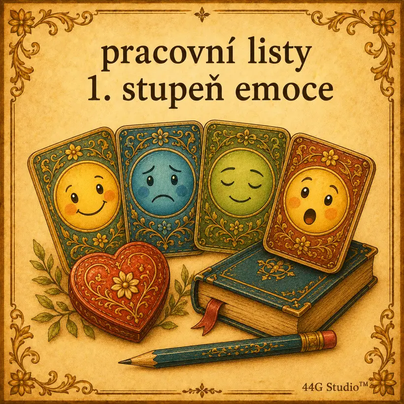 Slovníková karta: pracovní listy 1. stupeň emoce