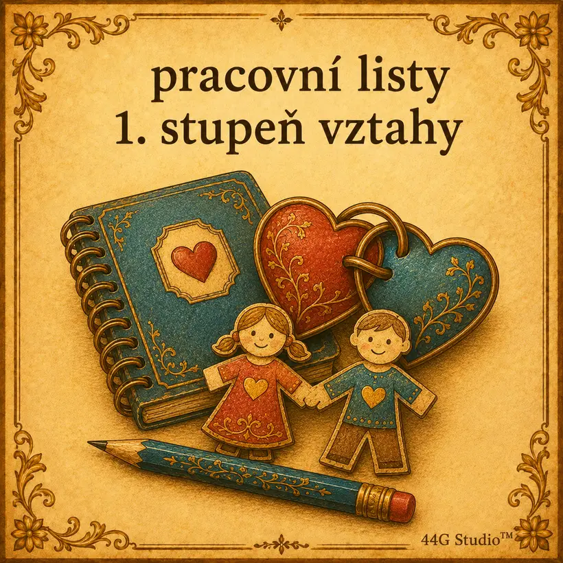 Slovníková karta: pracovní listy 1. stupeň vztahy