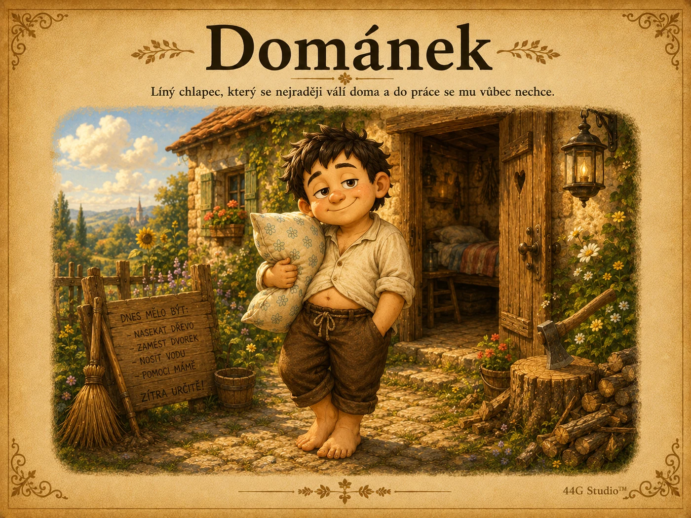 Hlavní vizuál pohádky O Dománkovi a dubové lavičce