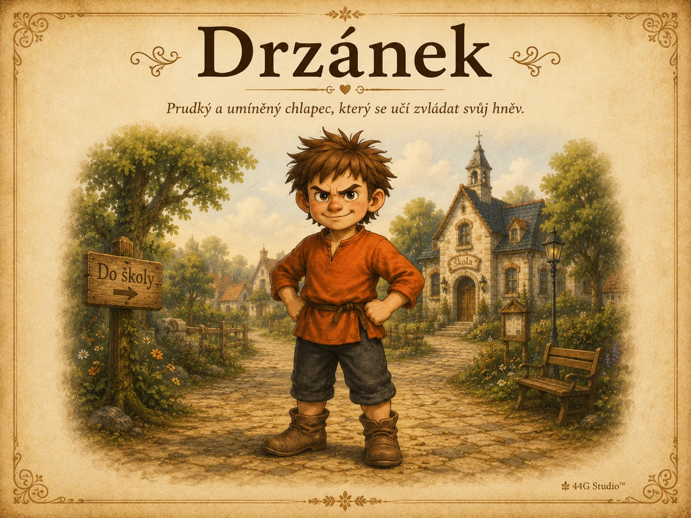 Hlavní vizuál pohádky O Drzánkovi a koláčích z ušivce